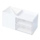 thumbnail image 3 of Organizador de mesa para sala de estar, suministros de oficina, soporte de escritorio de plástico blanco, 3 of 9