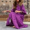 thumbnail image 5 of Sakmal Plus Size Womens Dresses Flowy Maxi Purple Shirt Dress Long Sleeve V Neck Graphic Dresses, 5 of 9