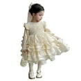 thumbnail image 4 of Xijirk Girls Dresses,And Shine Girls Holiday Party Dress Elegant Gown With Sequins For,Dresses for Girls,Beige,3-4 Years, 4 of 7