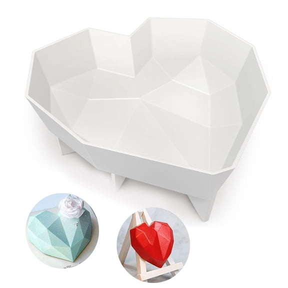 Breakable Heart Love Mousse Cake Mold, Silicone Molds for Baking & Freezing, BPA Free Reusable Mould Suitable for Mousse, Chocolate Brownie, Cheesecake, Jelly, Ice Cream, Fondant (7.2"x7.2")