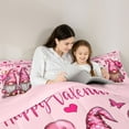 thumbnail image 5 of Manfei Kawaii Gnome Bedding Comforter Set,Happy Valentine'S Day Twin Comforter Sets,Pink Loves Pattern Bedding Set For Girls,Luxury Bedroom Decor Reversible,2pcs, 5 of 8