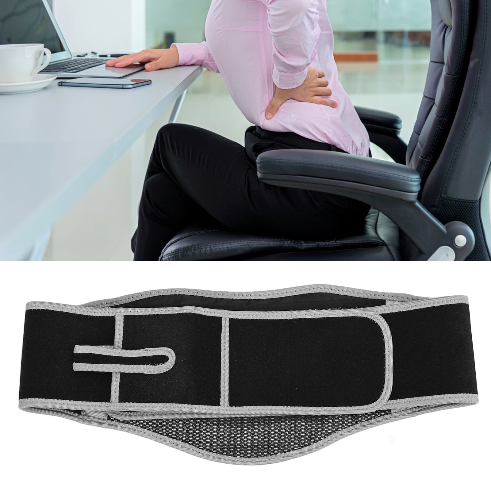 Tebru Lower Back Massage Belt,Heated Waist Belt Temperature Adjustable