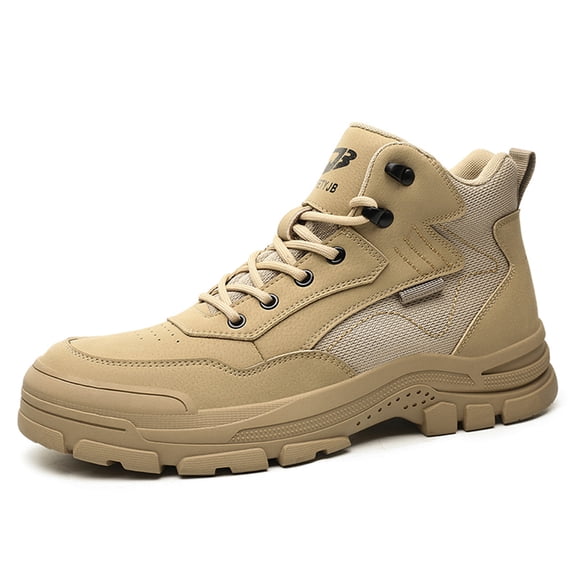 LASUDRAA Men's Steel Toe Safety Shoes Slip-Resistant Puncture-Resistant Impact-Resistant Durable Breathable Work Shoes for Industrial, Construction, Outdoor & Warehouse Use