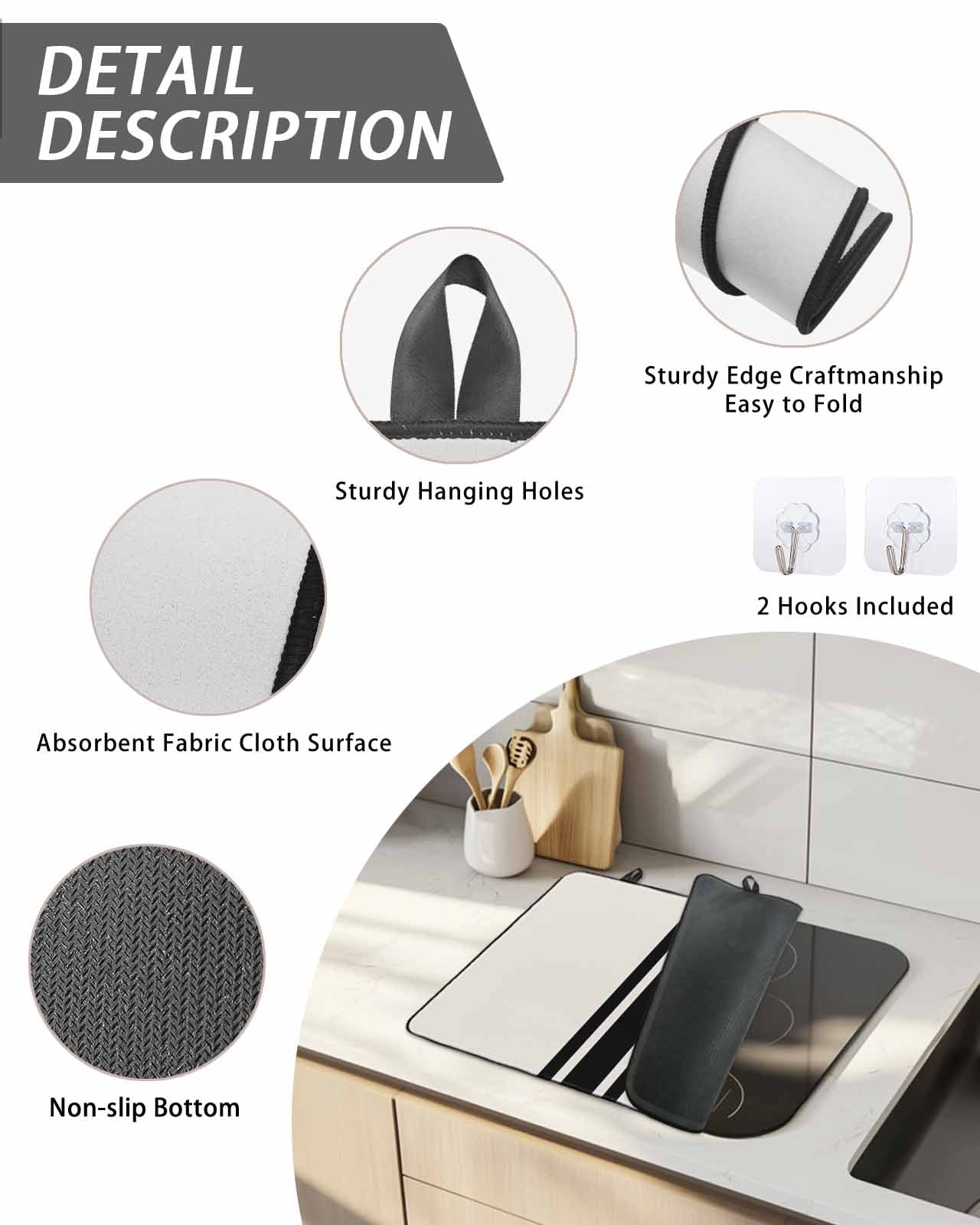 Stove Top Covers for Electric Stove, Black Geometric Stripe, Glass Stovetop Cover Protector, Abstract Farmhouse Style Induction Cooktop Protector Oven Mat for Kitchen Countertop 24"x21"