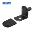 thumbnail image 3 of Uxcell 25Pcs Soportes de estante Puntas en forma de L Soportes de estante con funda de goma negra 0.02", 3 of 5