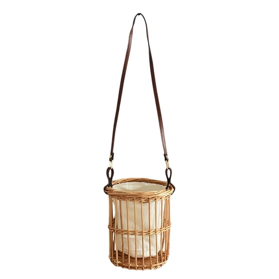 Home Textile Storage Rattan Wicker Woven Portable Garden Storage for Organizing Picnic Vegetables and Easter Gatherings with Handle