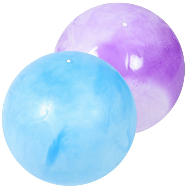 2 Sets Marbleized Bouncy Ball Large Yoga Ball Inflatable Pilates Balls Fitness Exercise Balls