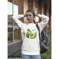 thumbnail image 2 of Watercolor Splashes Avocado Sweatshirt Women -Image by Shutterstock, Female Large, 2 of 4