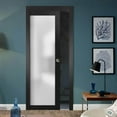 thumbnail image 4 of Slab Barn Door Panel Frosted Glass Lite | Planum 2102 Matte Black | Sturdy Finished Modern Doors | Pocket Closet Sliding -42" x 96", 4 of 5