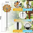 thumbnail image 3 of Hilanderos de viento para patio y jardín: esculturas y hilanderos de viento 75 en arte de jardín con luz de bola de vidrio multicolor con energía solar, 3 of 8