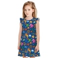 thumbnail image 1 of Balery Sea Fish Camisón de princesa para niñas, pijama de algodón con mangas abullonadas, suave y bonito.-X-Large, 1 of 6
