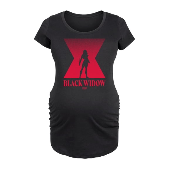Marvel - Black Widow Silhouette - Maternity Scoop Neck Graphic T-Shirt