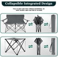 thumbnail image 6 of Double Camping Chair with Folding Table, 2 Person Outdoor Loveseat for Adults, Cup Holders & Carry Bag, Supports 500lbs, 6 of 7