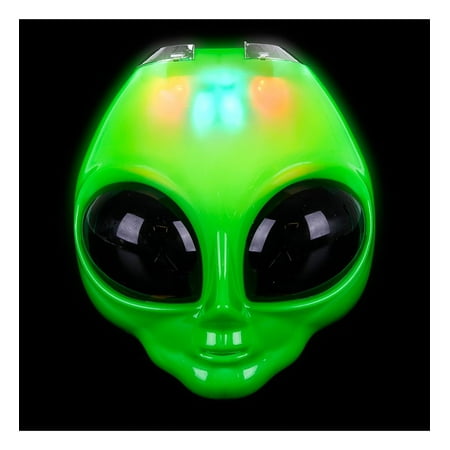 Rhode Island Novelty Rhode Island Novelty LED Light-Up Flip Green Alien Costume Mask Costume Accessories