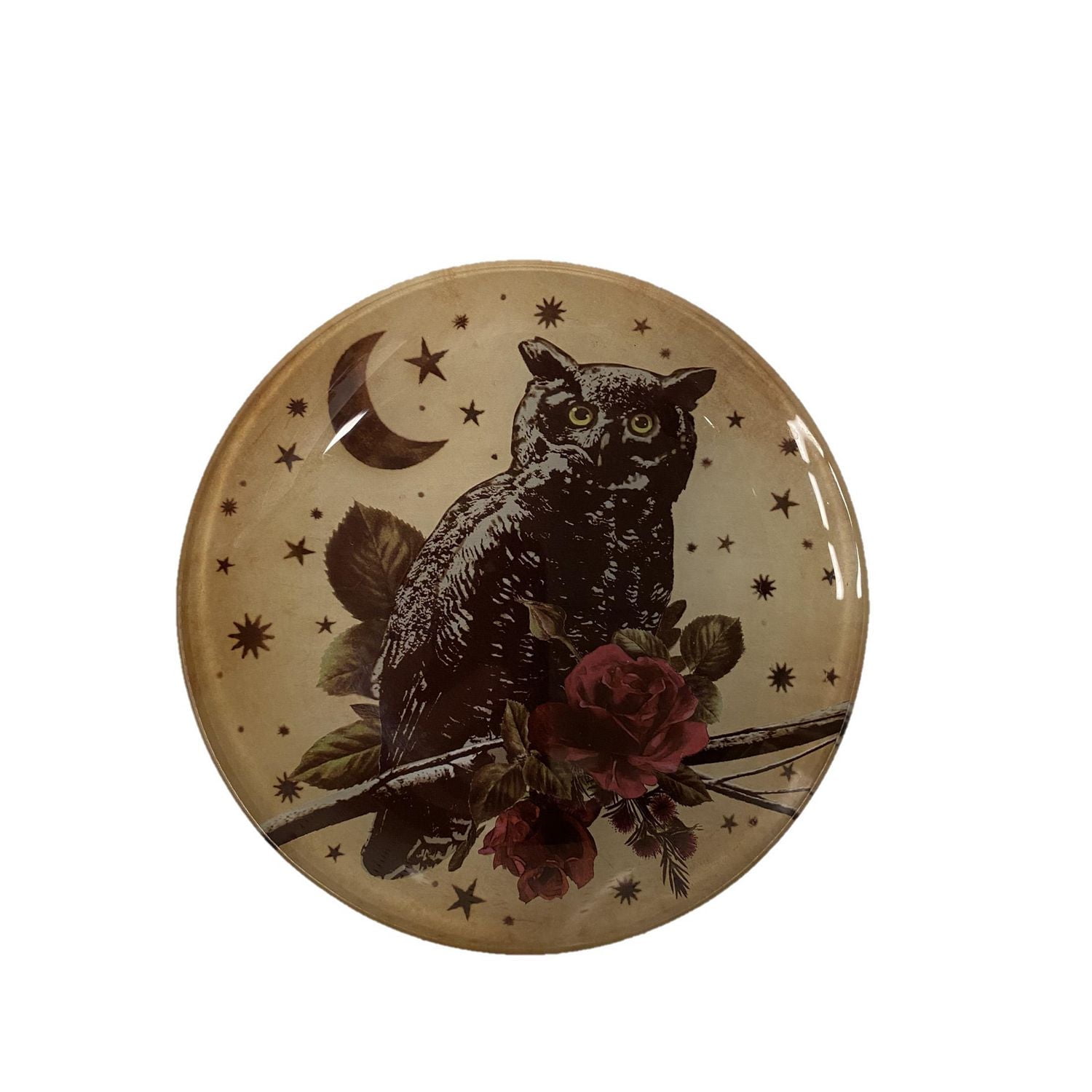 Way to celebrate RED FLORAL OWL PLATE