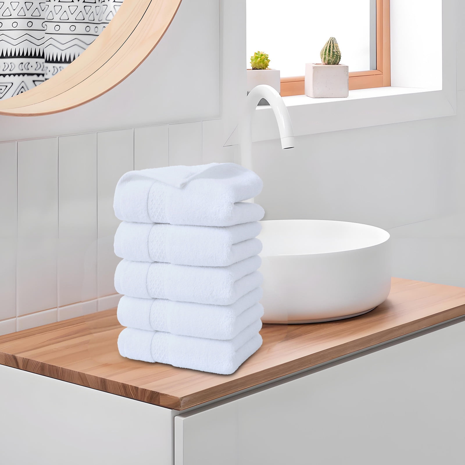 Towels, 5 Pack Premium Hand Towels, Cotton, Ultra Soft and Highly Absorbent Towels for Bathroom, Gym, Shower, Hotel, and Spa