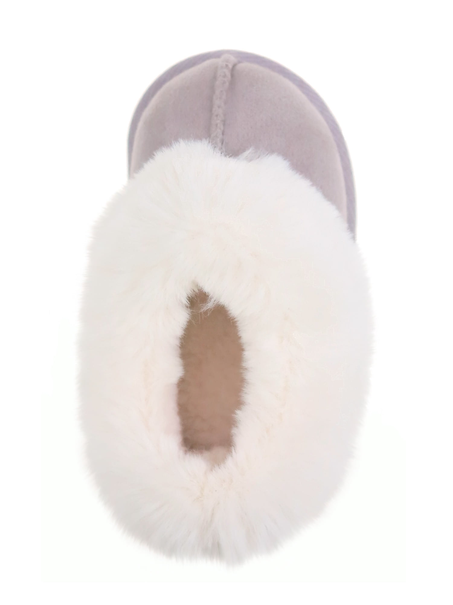 Wonder Nation Baby Girls Faux Fur Trim Slippers