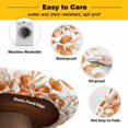 thumbnail image 3 of Elastic Fitted Round Tablecloth, Orange Eucalyptus Leaves Waterproof Stretch Table Cover for 45"-54" Tables, Spring Summer Botanical Washable Outdoor Tablecloths for Patio, Picnic, Camping, 3 of 9