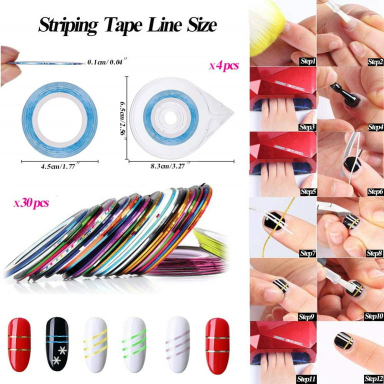  JOYJULY Nail Art Design Tools, 3D Nail Art Decorations Kit with  Nail Art Brushes Dotting Tools Holographic Nail Art Stickers Nail Foil Tape  Strips and Nails Art Rhinestones and Pick-Up Tweezers 