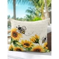 thumbnail image 6 of Outdoor Pillows Waterproof, Sunflower Leaves Bedding Throw Pillows with Insert for Couch Sofa Bed, Bee Spring Retro Farmhouse 16x16 Inch Pillowcases Decorative Camping Patio Pillow Set of 1, 6 of 8