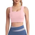 thumbnail image 2 of Women Bras Fashionable Solid Color Underwire Gathering Sports And Fitness Bra Bras for Women No Underwire Pink M, 2 of 5
