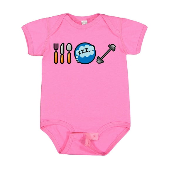 Inktastic Eat Sleep Weightlifting Boys or Girls Baby Bodysuit