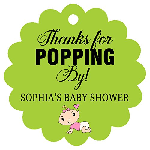 100 PCS Baby Shower Favor Thank You Tags Custom Gift Papper Hang Tags - Colors Available
