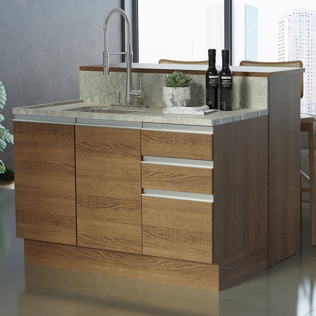 Isla de Cocina con Encimera y Mostrador Madesa Glamy 120 MM