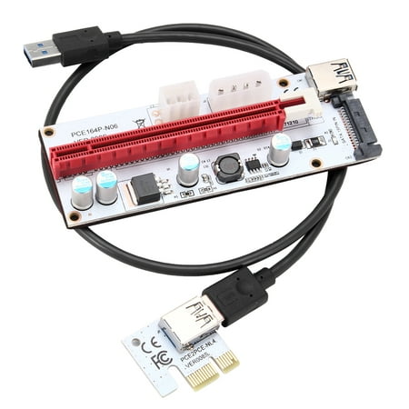 PCI-E 16x to 1x Power Riser GPU Adapter Card With 6 Pin Power Connector GPU Riser and USB 3.0 Cable Mining Dedicated Graphics Card Extension