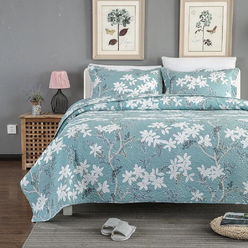 100 high density Cotton Embroidered Quilt Bedspread Comforter Set 