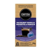 Zavida Espresso Collection Hazelnut Vanilla Coffee, 10 Aluminum Capsules, 50g/1.75 oz. Box {Imported from Canada}