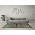 thumbnail image 3 of Ahgly Company Indoor Square Persian Light Blue Traditional Area Rugs, 5' Square, 3 of 4
