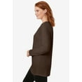 thumbnail image 3 of Woman Within Plus Size Perfect Long-Sleeve Crewneck Tunic, 3 of 5