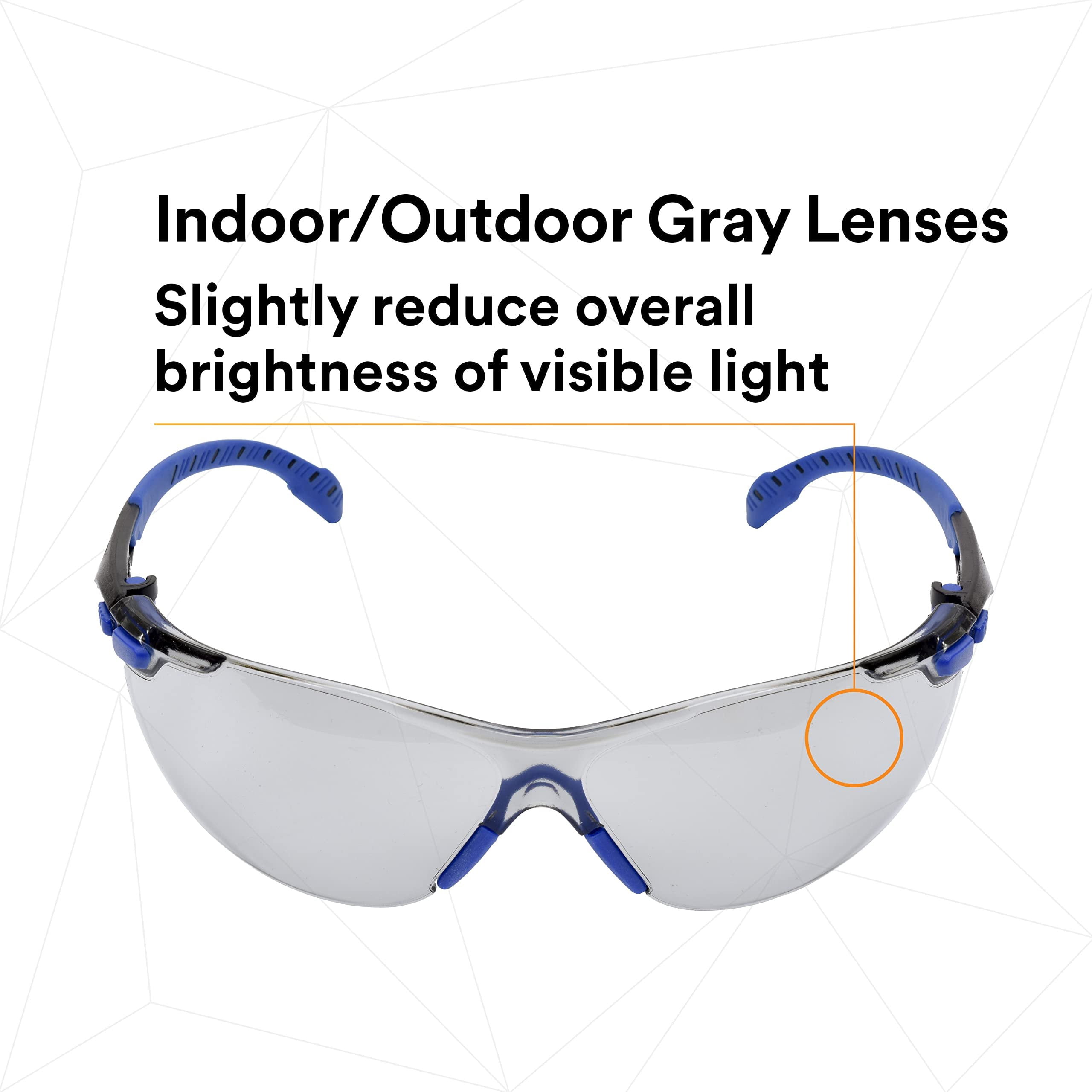 3M Solus 1000-Series Safety Glasses S1107SGAF-KT, Kit, Foam, Strap, BLU/BLK, Indoor/Outdoor GRY Scotchgard Anti-Fog Lens, 20 EA/Case