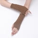 thumbnail image 3 of Puños de piel sintética para muñecas: calentadores de brazos sin dedos para mujer, guantes elásticos de invierno, guantes acrílicos, guantes largos, 3 of 5