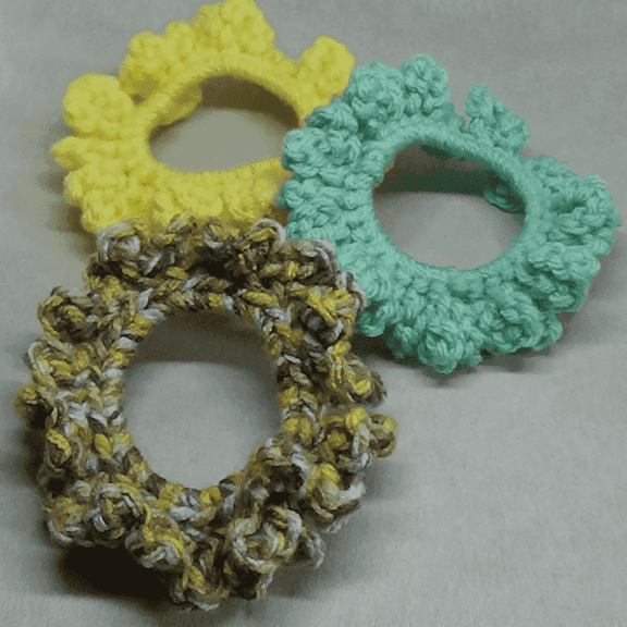 Nylo & Co. Crochet Scrunchies in Cool Breeze - Set of 3