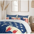 thumbnail image 6 of Ambesonne 4th of July Duvet Cover Sets, Grunge Flag Design, 2-King, Vermilion Navy Blue, 6 of 7