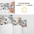 thumbnail image 2 of Summer Eucalyptus No Hooks Shower Curtain with Snap-in Liner Starfish Shell Green Leaf Ocean Vintage Shower Curtains for Bathroom, Waterproof, Easy Install, Washable 36"x78", 2 of 9