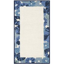 SAFAVIEH Martha Stewart Poppy Floral Border Area Rug, Azurite Blue, 2'6" x 4'3"