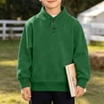 thumbnail image 2 of akafmk Boys Mockneck Sweatshirts Long Sleeve Pullover Sweatshirt Button Stand Collar Ribbed Cuffs Casual Tops Kids Fall Winter Clothes, Size 13-14 Years, 2 of 7