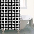thumbnail image 4 of Black White Diamond Checkered Pattern Shower Curtain 36"x72" ,Bathroom Decorative Shower Curtains Set with 12 Hooks,Modern Waterproof Washable Shower Curtain, 4 of 6