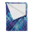 thumbnail image 2 of Navy Blue Soft Flannel Fleece Throw Blanket, Complex Structured Different Lines and Patterns Polka Dots Stripes Patch Work, Cozy Plush for Indoor and Outdoor Use, 50" x 60", Purple Blue, by Ambesonne, 2 of 5