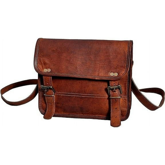 Rajeriya-13" inch Leather Messenger Bag Vintage Satchel Bag Crossbody Bags for Adult Unisex Office Bag by Rajeriya