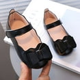 thumbnail image 2 of Wdgfv Girls Dress Shoes Mary Jane Shoes for Girls Flats Glittering Bow Ankle Strap Wedding Party Princess Flower Girl Shoes Black 27, 2 of 5