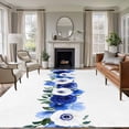 thumbnail image 2 of White Blue Flowers Large Area Rugs 8x10 ft Watercolor Spring Pastoral Texture Washable Rug Non Slip Indoor Carpet Absorbent Floor Mat for Living Room Bedroom Dining Room, 2 of 9