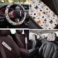 thumbnail image 3 of XYZCANDO Spider Web Halloween Bow 14 Pcs Car Seat Covers Full Set Steering Wheel Cover Center Console Pad Seat Belt Covers Headrest Covers for Most Cars SUVs Sedans, 3 of 7