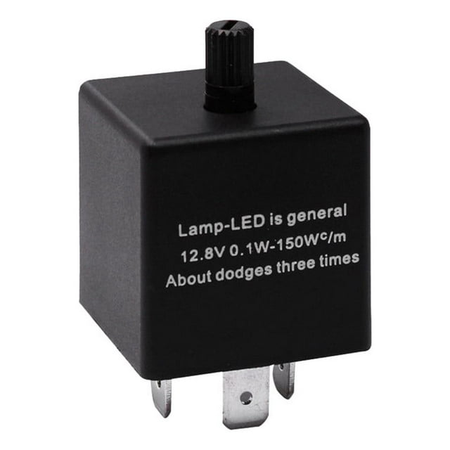CF13 3 - Pin Adjustable 12V LED Flasher Relay for Car Turn Signal Indicators and Blinker Lights