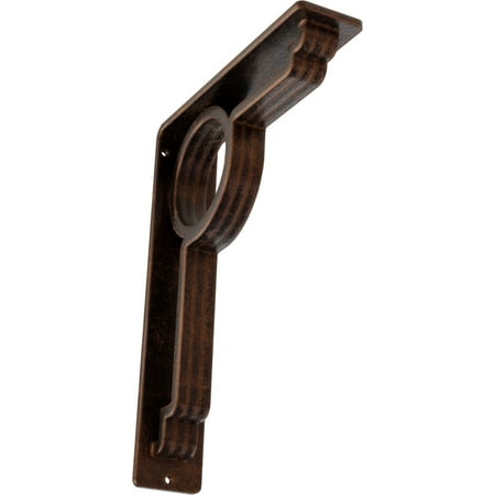 

Ekena Millwork 2 W x 7 1/2 D x 10 H Maria Wrought Iron Bracket (Triple center brace) Antiqued Copper