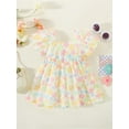 thumbnail image 3 of Wassery Infant Baby Girls Summer Dress Floral Floral Print  Cotton Short Sleeve Square Neck Dress Ruffled Princess A-Lined Party High Waist Dress 9M-2T, 3 of 9