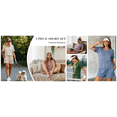 thumbnail image 6 of Sundazz Lounge Sets for Women Summer 2 Piece Outfits V Neck Shirts and Shorts Sets Casual Matching Sets, 6 of 7
